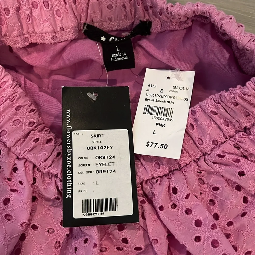 NWT Flowers by Zoe Eyelet Ruffle Skirt - Orchid